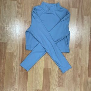 Cotton on, size medium, blue crop top turtle neck.
